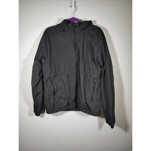 All In Motion Men's Windbreaker Zip Up Hooded Jacket Black Sz L Checkered